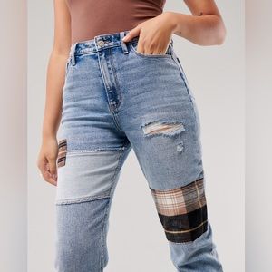 90s patchwork straight jeans